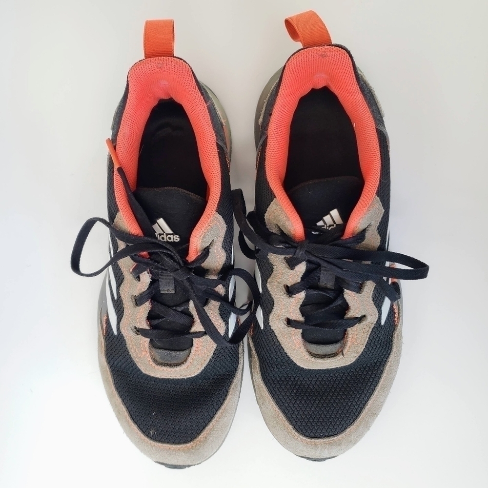 Adidas Rapidarun Elite J Sneakers Youth Kids Gray Orange Size 4 - Picture 6 of 9